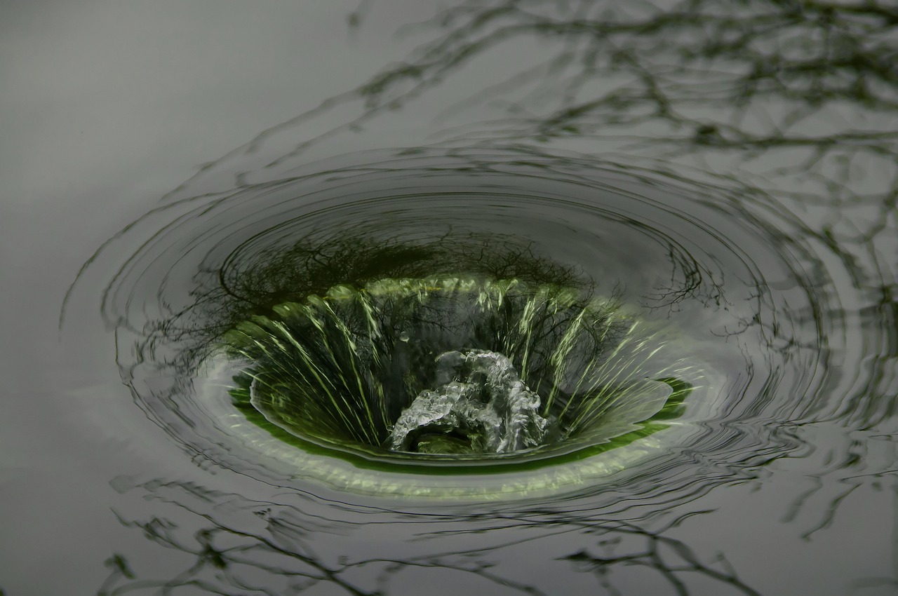 swirl, drain, water, nature, lake, outdoors